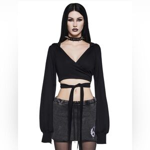 NEW DOLLS KILL - In your dark dreams wrap top, size XL